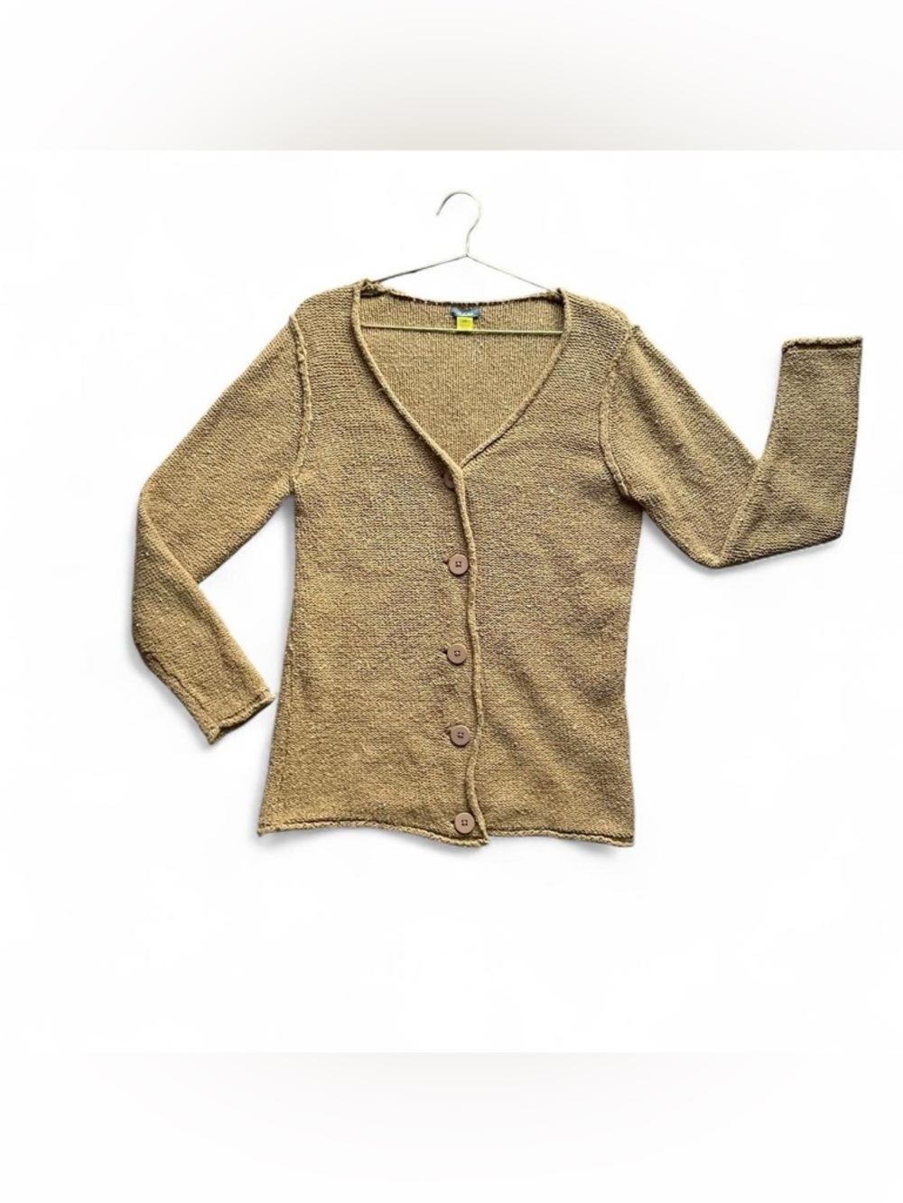 Cabela’s Tan Button-Up Knit Cardigan – Textured Neutral Layer (Size L)